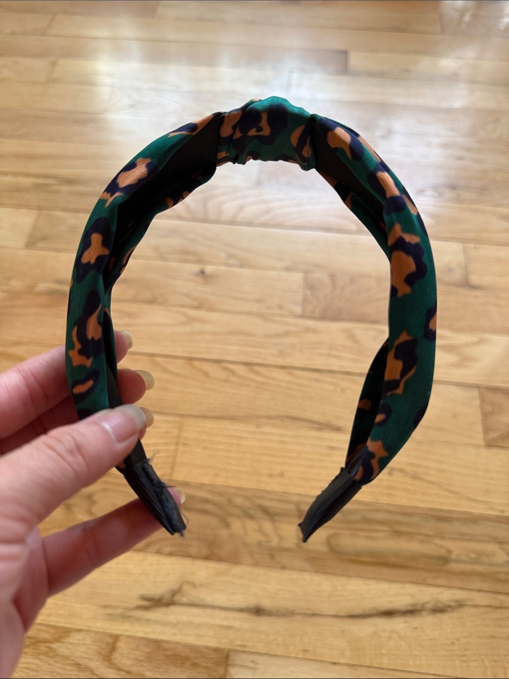 Green Leopard Print Knotted Headband
